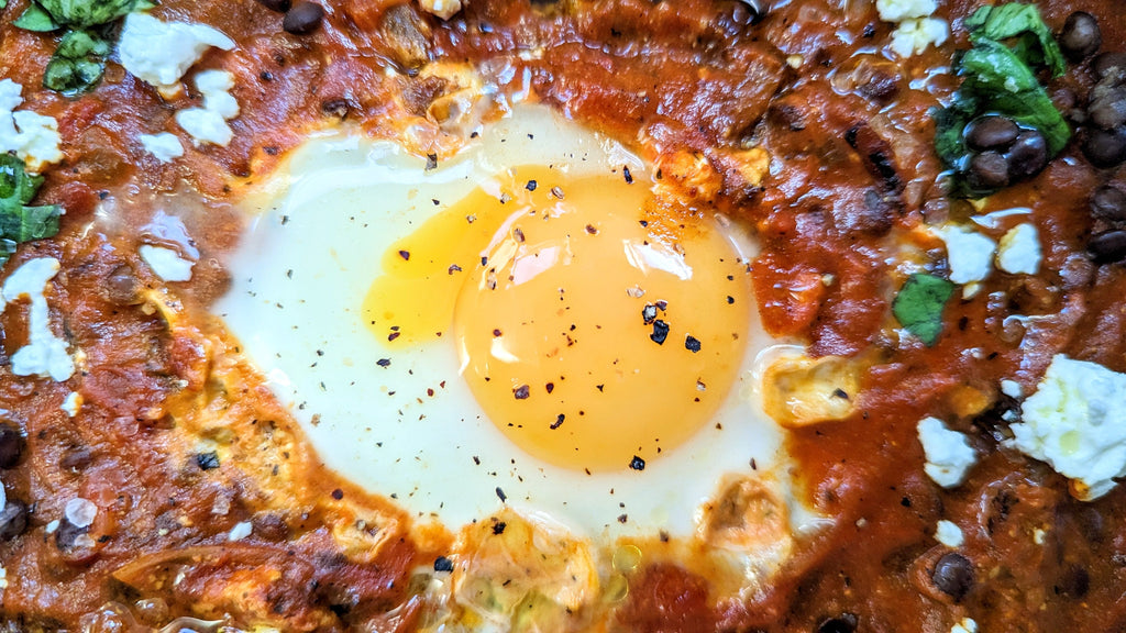 Poached Persian Eggs With Puy Lentils And Feta